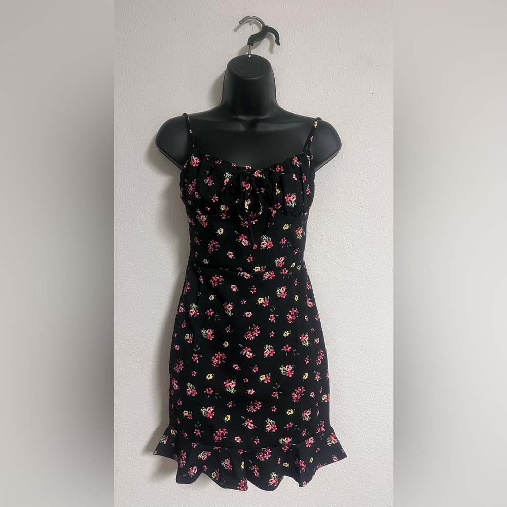Floral Black Dress